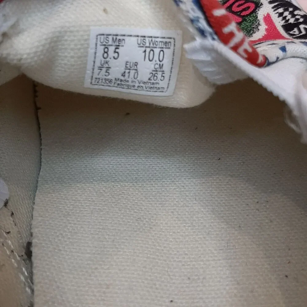 Vans Off The Wall Slip-On Shoes Multicolor Men Size 8.5 Stickers Skateboard - Picture 6 of 9